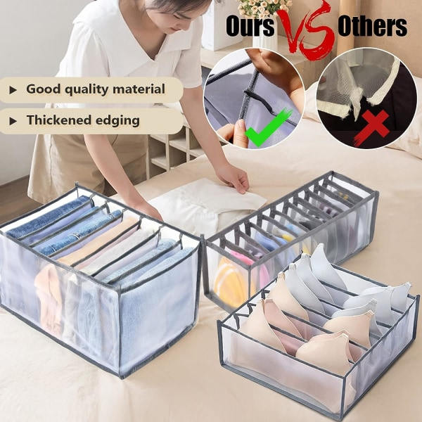3-pack Garderobskläder Organiserare, Underklädesorganiserare BH-organiserare