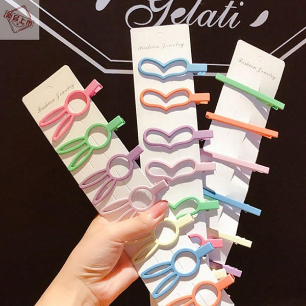 1Set Söpö e Barrettes Tyttö n Style Hiusneulat Candy Color Bangs A4