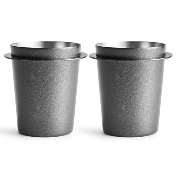 2x Doseringskopp i rostfritt stål Kaffesniffningsmugg Pulvermatare for 58 mm Espressomaskin Portafil