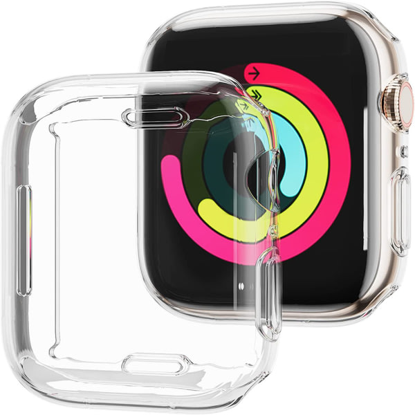 Fuld TPU-kasse Apple Watch 4/5/6/SE Skærmbeskyttelse 44mm Klar transparent