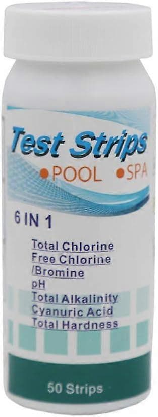 6-i-1 Pool Test Strips - Klor/Brom/pH/Alkalinitet/Hårdhed/CYA Tester