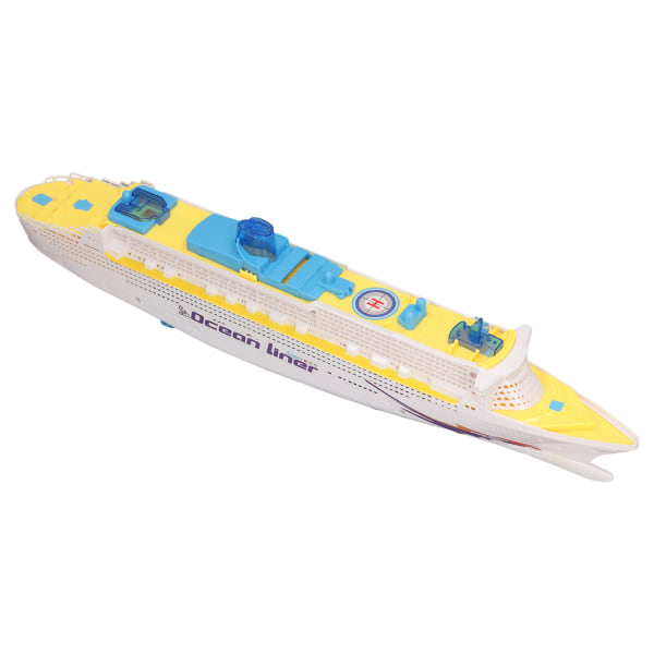 Modell av cruiseskip for barn med lydeffekter, LED-lys og universell rotasjon - Havlinjebåt-leketøy for gutter og jenter