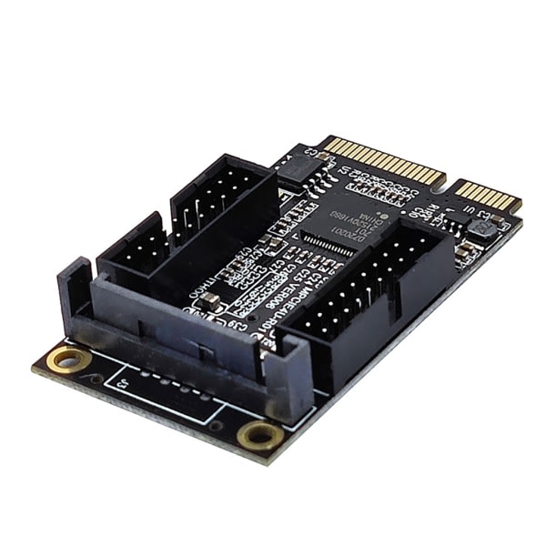 Mini PCIe till Dual 19-Pin Front Panel Extension Card Mini PCIE till USB3.0 Front PIN Head 19PIN Small 4-Pin/Sata Connector 4pin