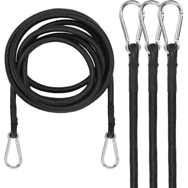Säädettävät metallikiinnikkeet autoon, pyörään, retkeilyyn - 4 kpl, 100 cm, musta