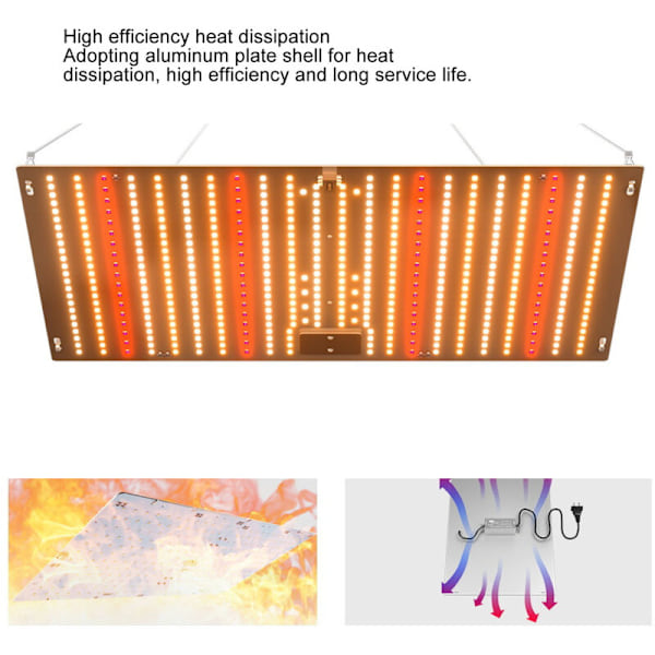 LED Kasvivalot Sisäkasveille IP65 Vedenpitävä Täyden Spektrin Kasvien Kasvatuslamput Siementaimille, Vihanneksille ja Kukille AC100-277V EU-pistoke, DUBUNS
