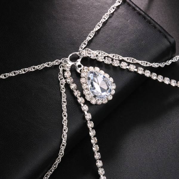 Bryllup Multi Layer Tassel Rhinestone Skulderkjede Gull