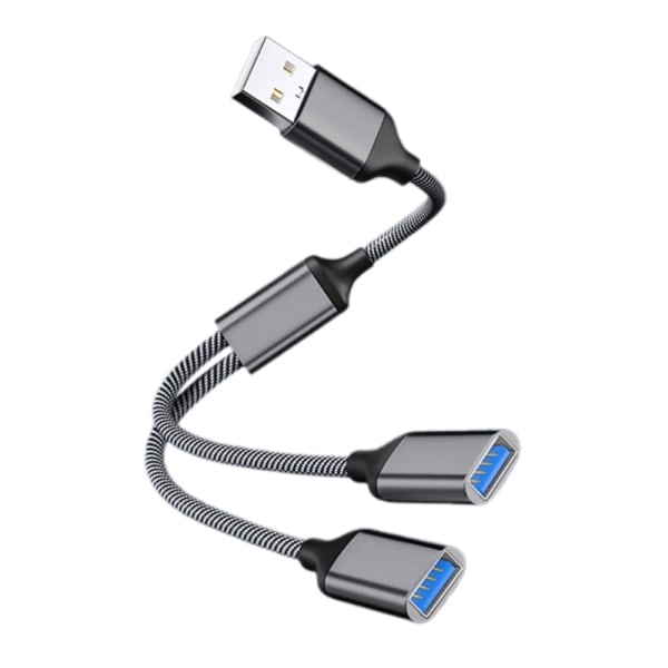 USB-delarekabel USB-hub Strömförlängningsadapterkabel 28 cm/11,02 tum Grå