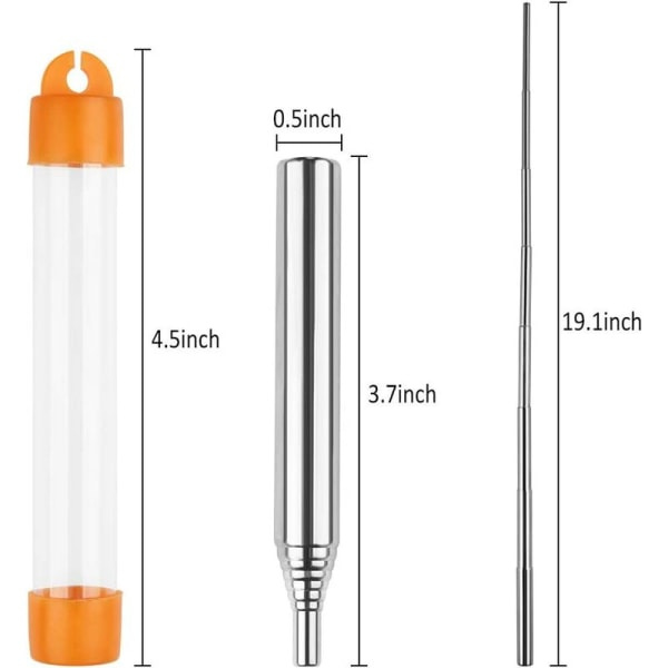 3st Fickbälg Firepipe Rostfritt stål Pocket Survival Blowpipe Infällbar