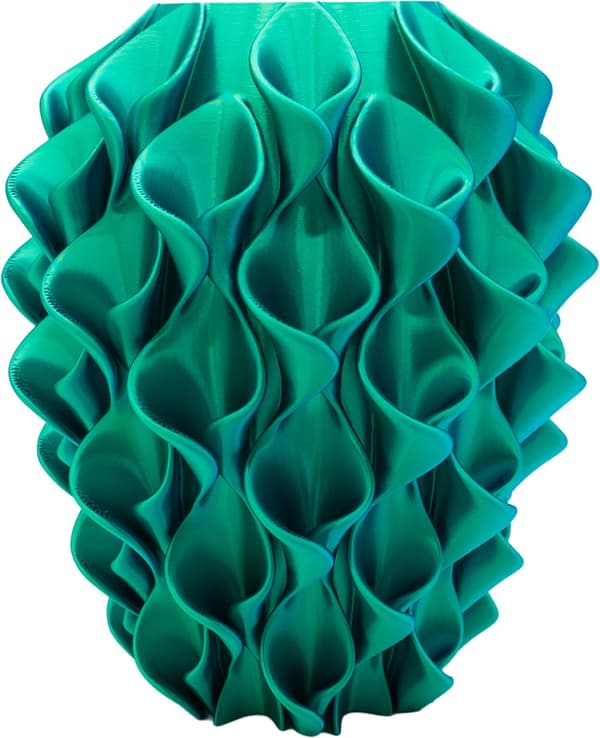 3D-printet dekorativ vase til tørrede blomster, moderne tekstureret blomstervase til hjemmets stuehyldedekor, mistelten grøn, 20 cm