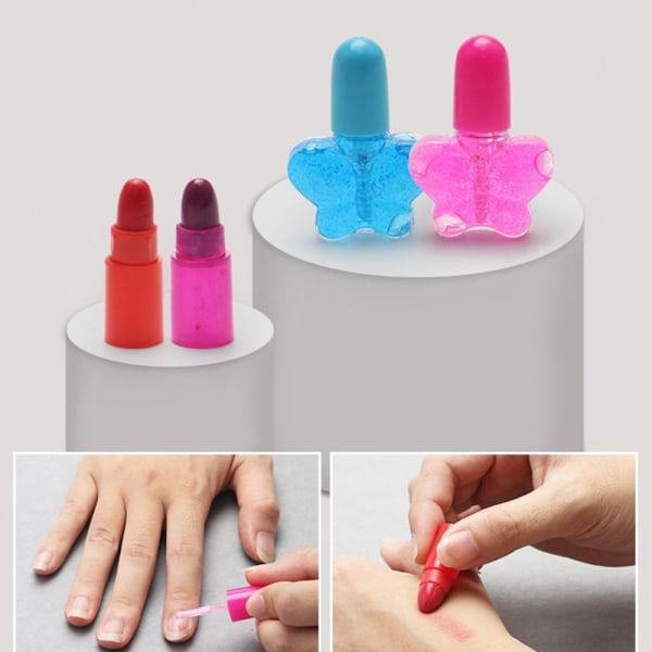 2x Lekset Smink för Småflickor - Låtsaslek Makeup Kit för Småbarn