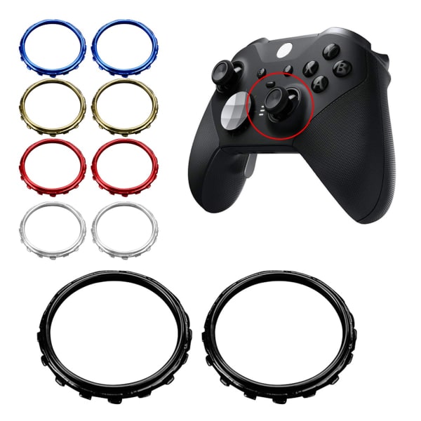 1 par ersättnings 3D-tumringar för Xbox One Elite-kontrollertillbehör Högkvalitativa delar Silver