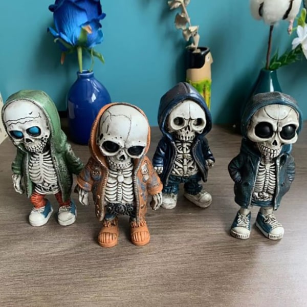 Coola skelettfigurer Halloween Skelettdocka Hartsprydnad C one size C one size