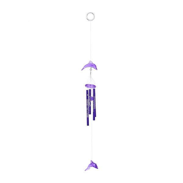 Dolphin Creative Crystal 4 metallrör Windchime Wind Chime Hom lila one size purple one size