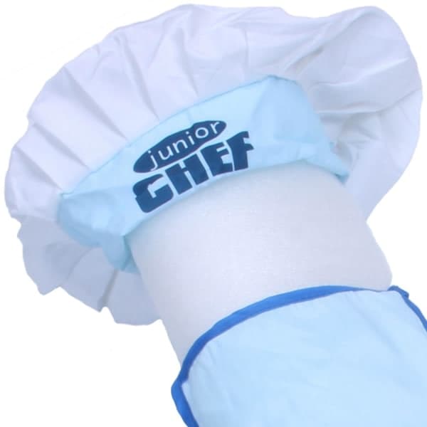2X Barnekokk Hatt Forkle Matlaging Baking Gutter Jenter Kokk Junior Gave (Blå)