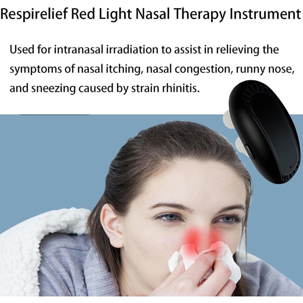 Respirelief rødt lys neseterapiinstrument, rødt lys neseterapi for nese, neseterapiapparat 1pcs