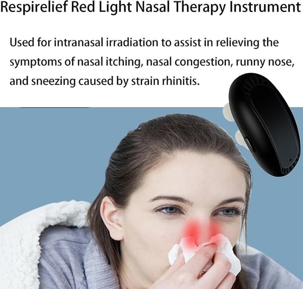 Respirelief rødt lys neseterapiinstrument, rødt lys neseterapi for nese, neseterapiapparat 2pcs