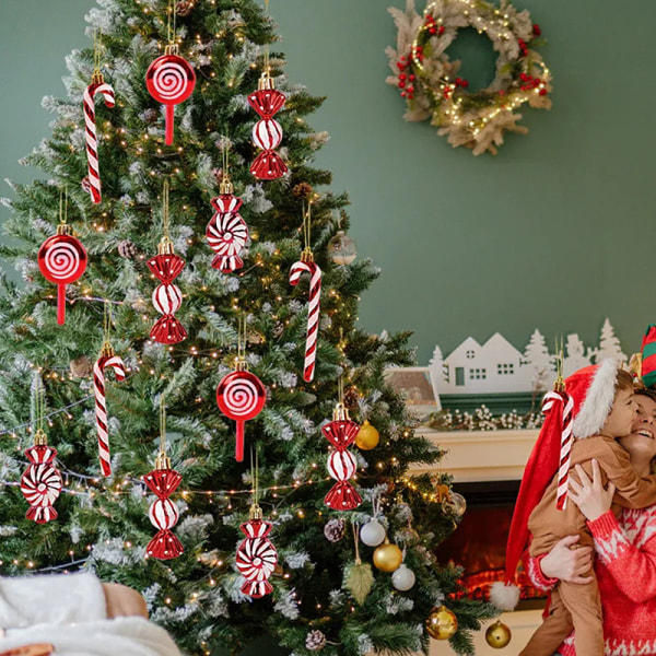 6 kpl Joulu Lollipop Candy Cane -riipus Joulukuusi Koriste tai A1 yksi koko A1 one size