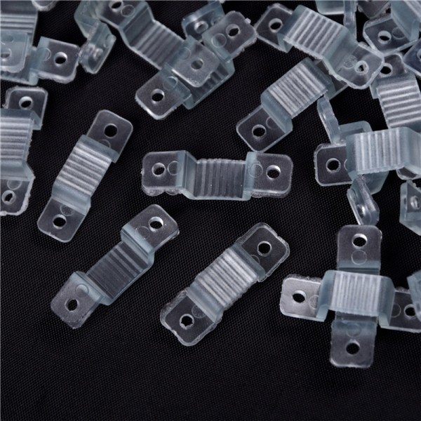 100 stk 10 mm LED-fikserende silikonmonteringsklemmer LED-stripremslys C