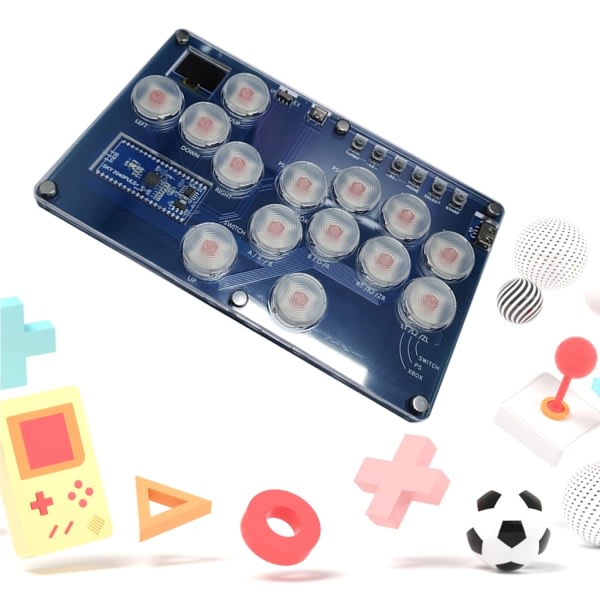 14-Knap Arcade Joystick Fight Stick Mekanisk Knap Spil Controller til Hitbox PC null - Transparent hvid ke