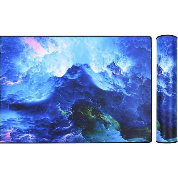 Gaming Musematte med RGB LED-lys - 80x30cm - Havbølger