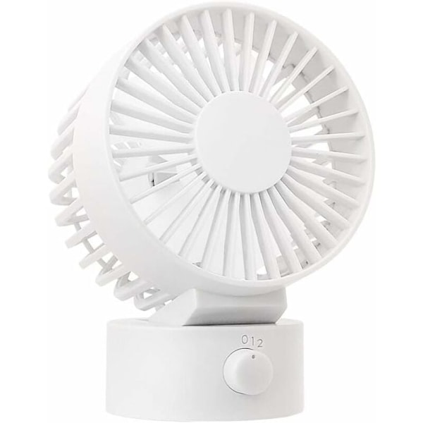 Mini Stille Bordventilator, Personlig USB Bærbar Ventilator til Skrivebord, Hjem, Kontor og Soveværelse - Hvid