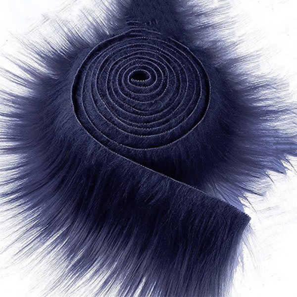 9x150 cm Faux Fur Band Självsy Kläder Sy Fluffy Trimming S Mörkblå 9cm*150cm Dark blue 9cm*150cm