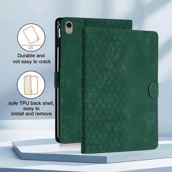 Präglat Läderfodral för iPad 10:e Gen 10.9 2022 Green