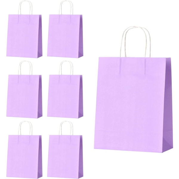 30 stk. lilla gaveposer med håndtag - 15x8x21 cm, bryllup og fest Purple