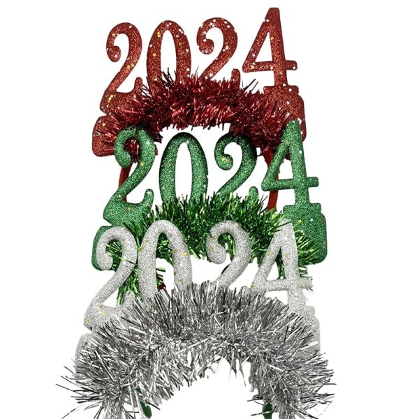2024 Gott Nytt År Pannband Glitter Star Paljett Hårbåge del Green one size Green one size