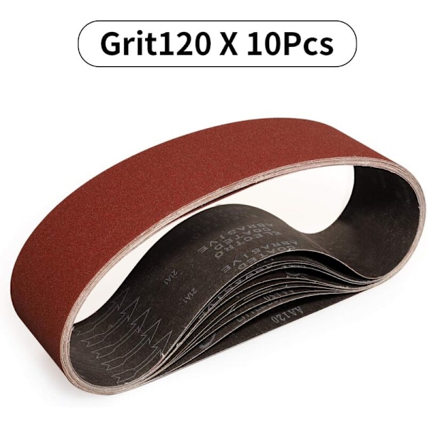 Slibebånd 100x915 mm - 10 stk. 120 korn slibebånd til slibning og polering med bærbar båndsliber