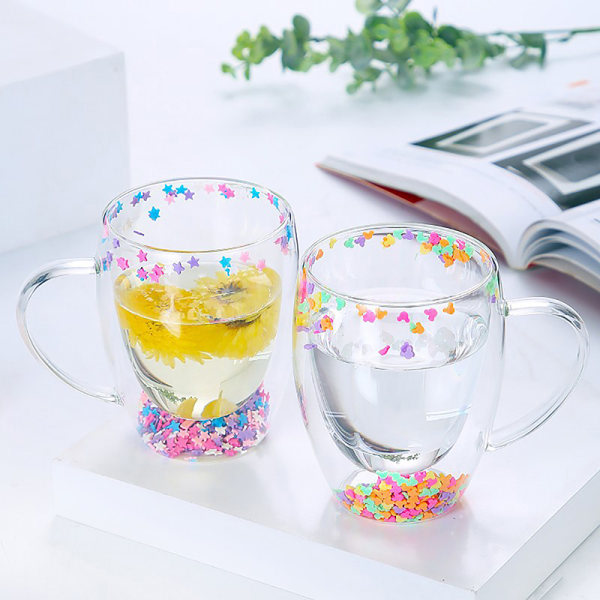 1. Tørre kopper med håndtak Tekopp Transparent Dobbelvegg Isolerende Transparent B Transparent B