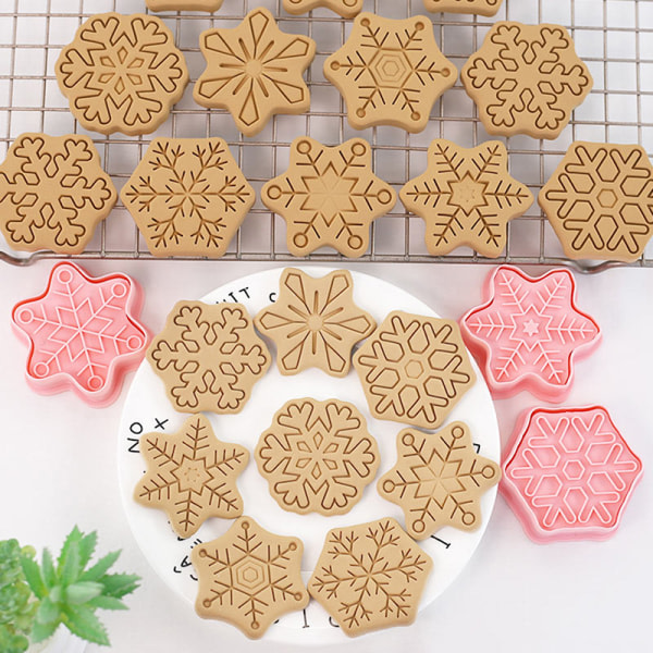 8 ST Snöflingaform Kakor Plast Form Fondant C