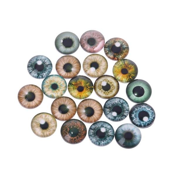 20 st Glasdockorögon Djur DIY Hantverk Ögon för Dinosaurieögontillbehör 12mm