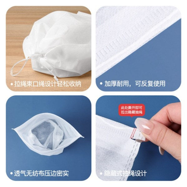 10 stk. Sko Opbevaringspose Garderobe Organizer Non-woven Rejse Porta Hvid 10stk 32*38cm White 10pcs 32*38cm