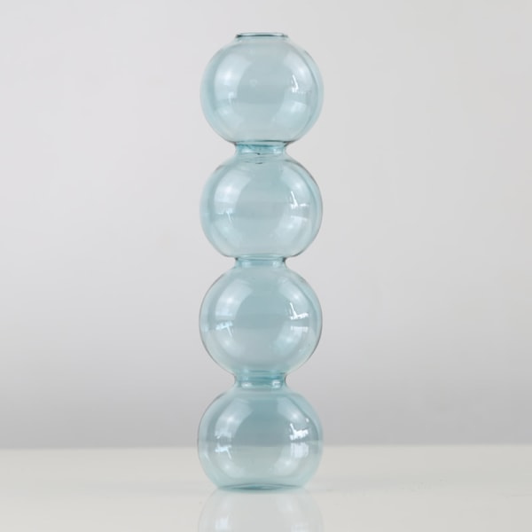 Glasblommaflaska Färg Transparent Enkla Skrivbordsdekorationer Vardagsrum Hydroponiskt Arrangemang Dekoration Hantverk Blå