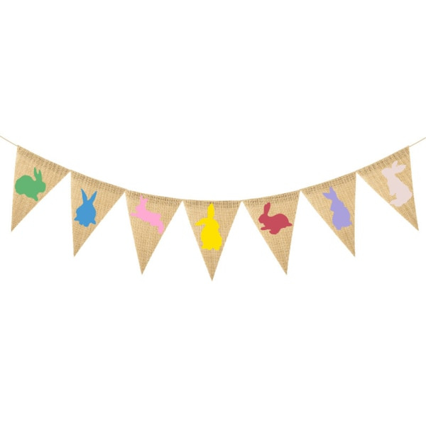 Pääsiäiskanin lippukoristeet Liinavimppeli Seinäkoriste Bunting Lippu D