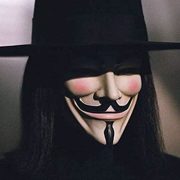 Guy Fawkes -naamio - V for Vendetta, Halloween, Cosplay, Yksi koko sopii kaikille Anonymous-juhlanaamio
