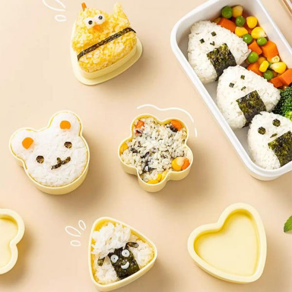 Onigiri Form Sushi Rullar Rismjöl Bento Press Maker Form StyleD 6 st