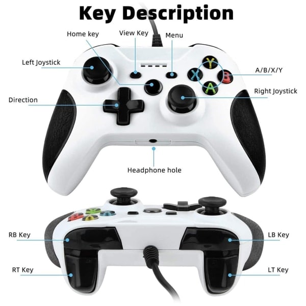 Mekanisk knappkontroll erstatning for Xbox One S/One X/One Elite/For PS3-kontroller Trådløs spillkontroll Svart