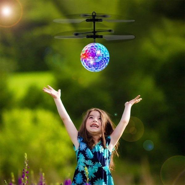Flygande bollleksak, fjärrstyrd helikopter med LED-lampor RC Helic