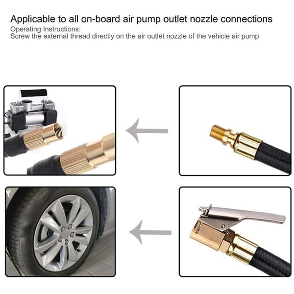 Förlängningsslang för däckpump, Adapter för däckpumpslang, Slang för däckpump, Luftslang för däck