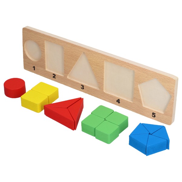 Geometriskt träpussel Formigenkännande leksak Montessori matchande spel Pedagogisk barnleksakGeometrisk formigenkänningstavla Typ C