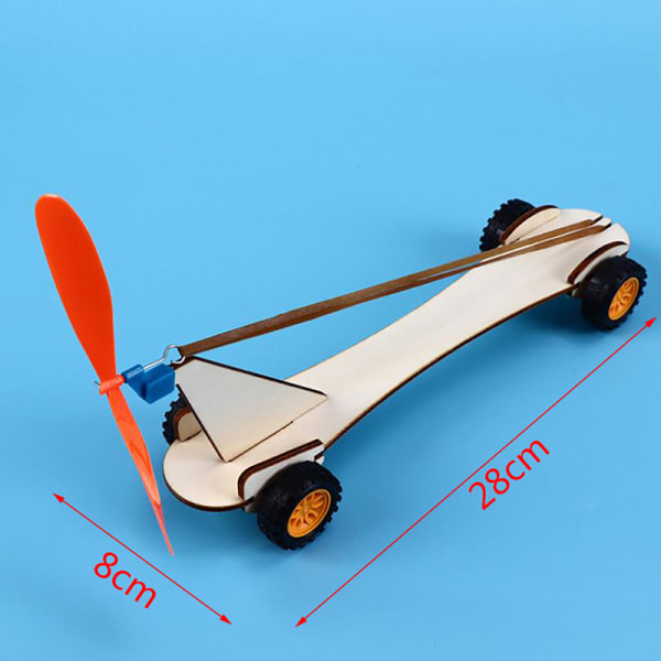 STEM-leksak Gummiband Power Car Montering Leksak Pedagogisk Vetenskap Vit en storlek White one size
