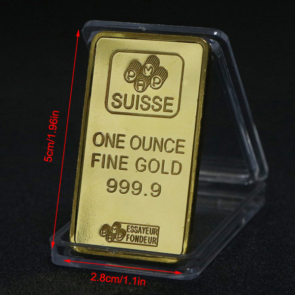 Guldpläterad skiktad bullion Bar Schweiz Credit Commemorativ
