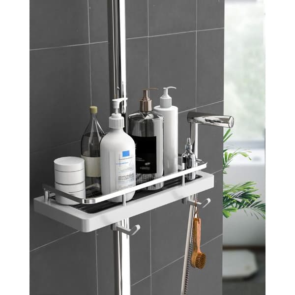Duschkorg - För Badrumsförvaring - Duschstång 24-25mm - Vit 1st