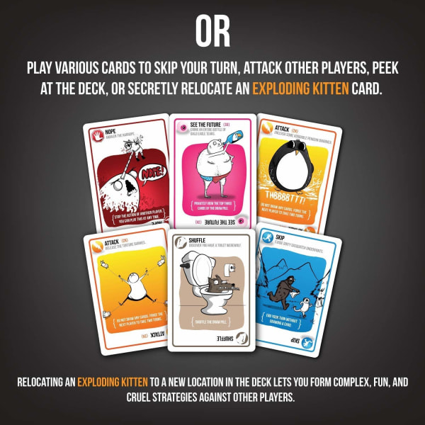Exploding Kittens NSFW - AIKUISILLE tarkoitettu venäläinen ruletti korttipeli, juomapeli aikuisille - korttipeli aikuisille ja teineille - 2-5 pelaajaa, musta