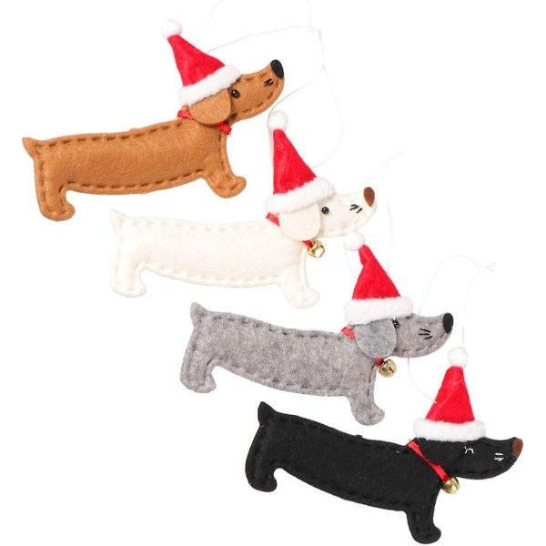 Julgranshänge Tax Hundprydnader Julhängande prydnader Festtillbehör 4st