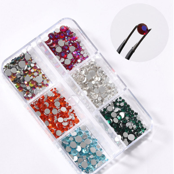 Nageldekorationer Flerfärgade Kristall AB Strass Glitter Strass Nagel 01 onesize 1 onesize