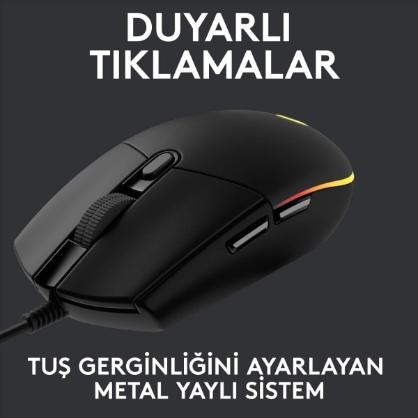 Spelmus G102 Mus för högerhänta optisk 6 knappar kabelansluten USB svart Lila
