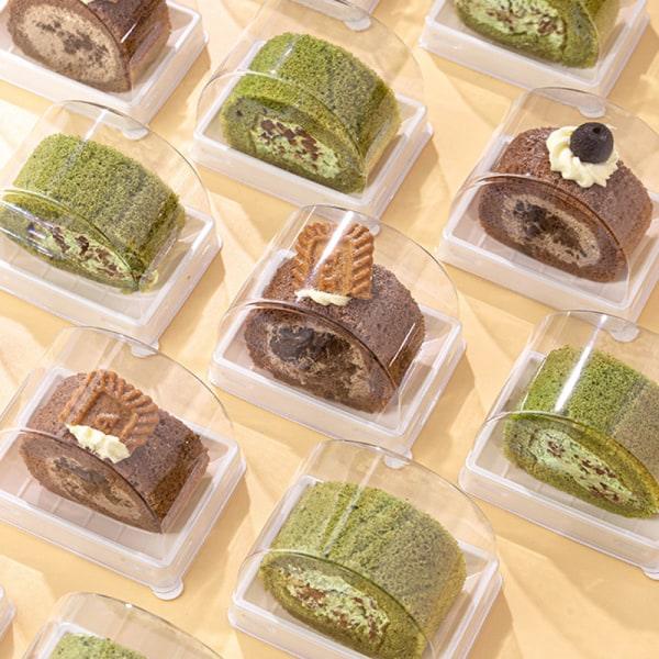 10 kpl Mousse-kakkulaatikkoa lukolla Sveitsiläinen rullakakkujälkiruokalaatikko